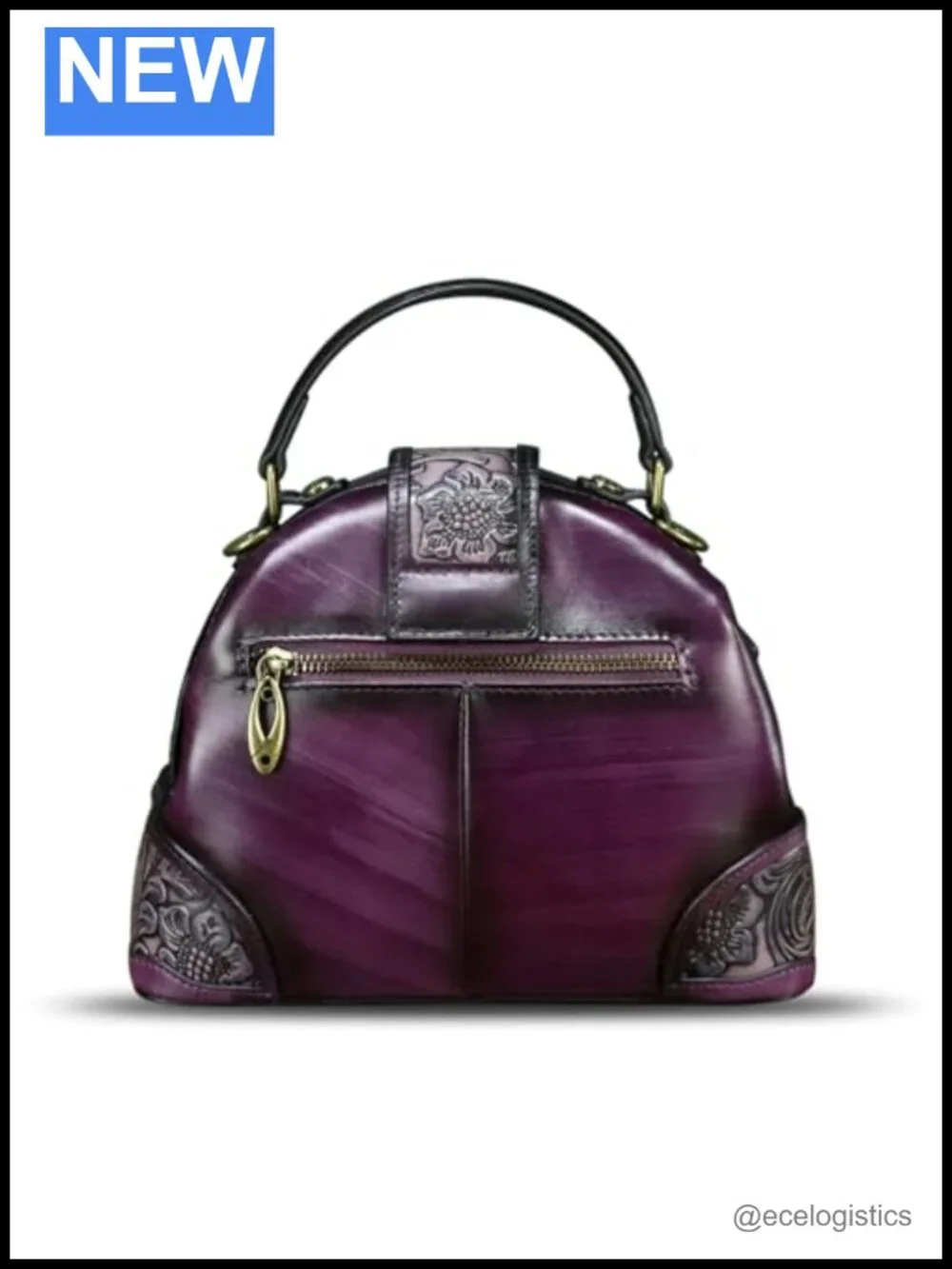 Genuine Leather Women's Satchel Crossbody Shoulder Bag with Adjustable Strap
